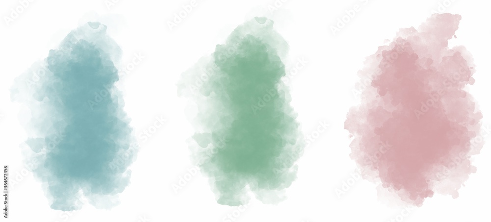 Cloud watercolor spot stains blue green pink Cloud watercolor spot stains blue green pink