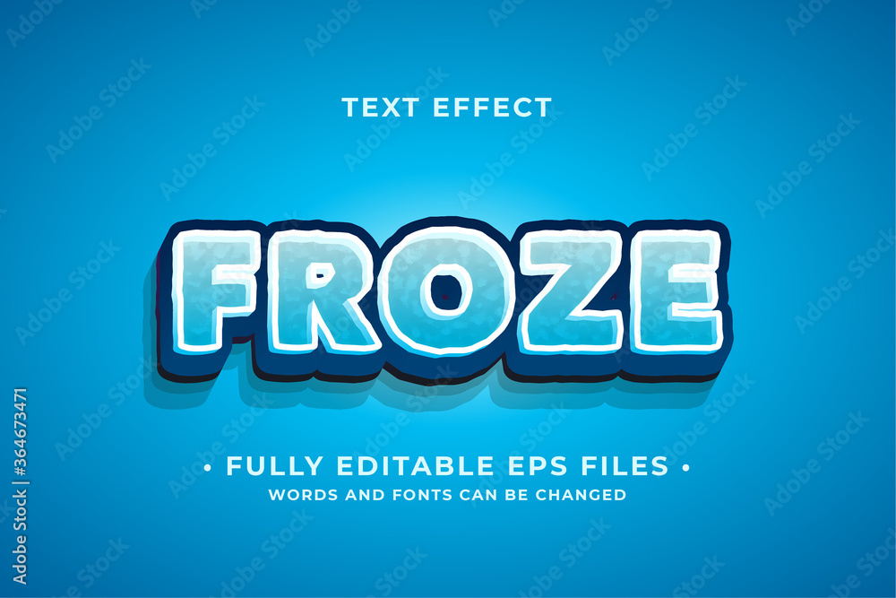 Froze text effect editable vector