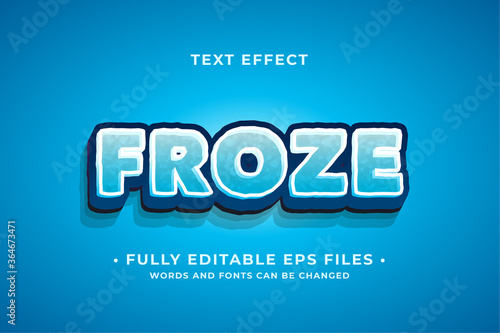 Froze text effect editable vector