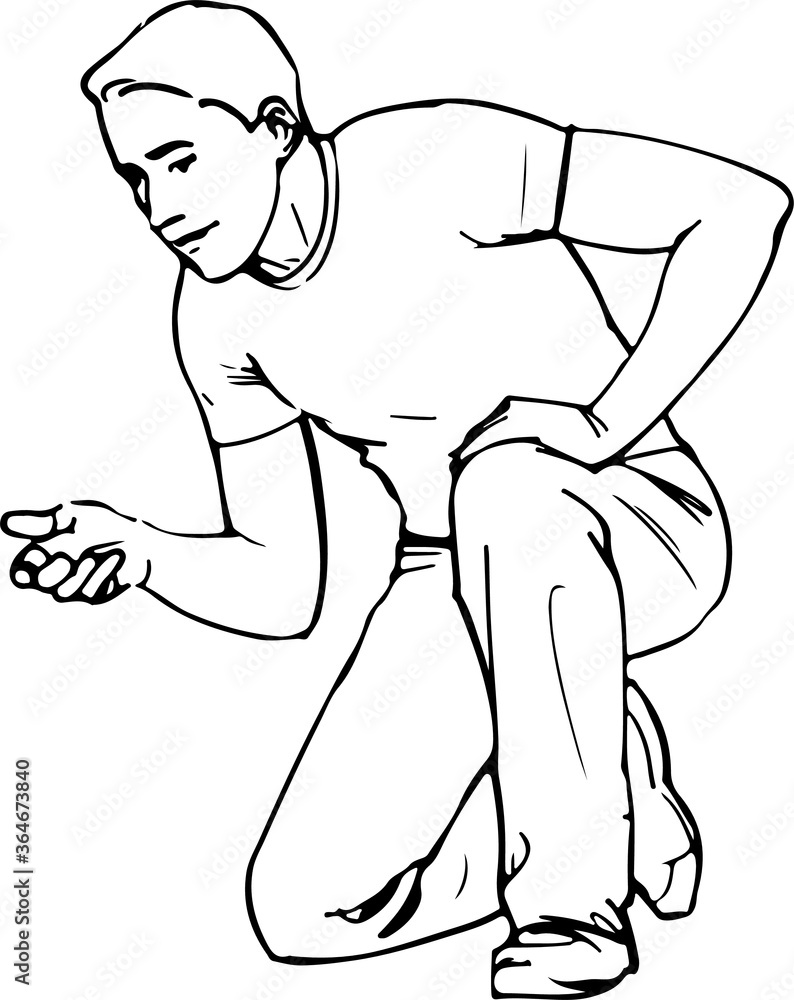 young man kneeling on the floor young man kneeling on the floor