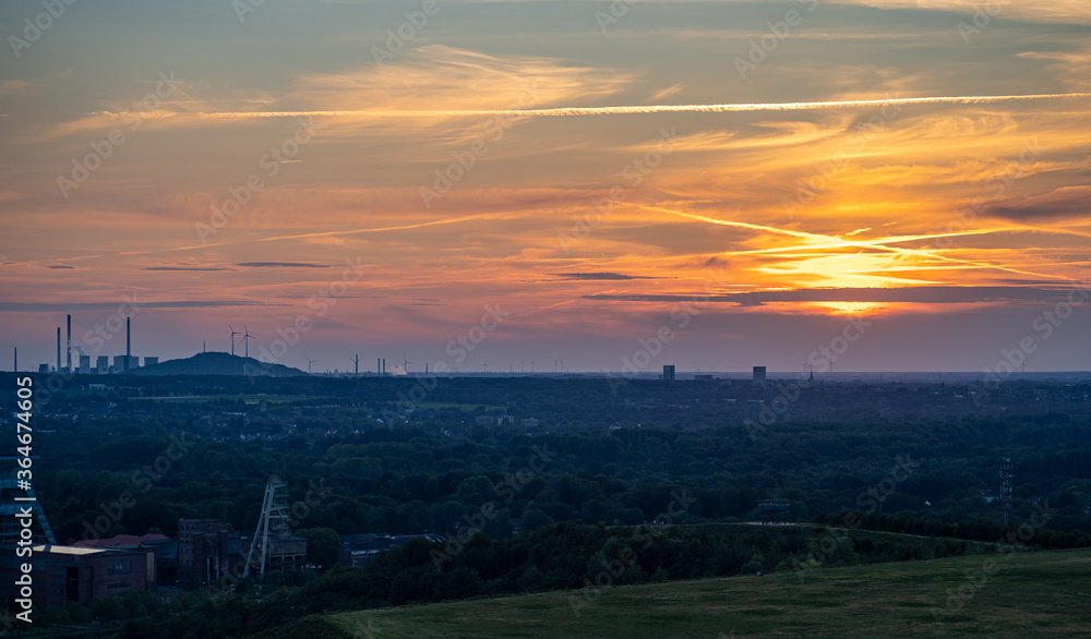 Sunset with a view from the Ruhr area