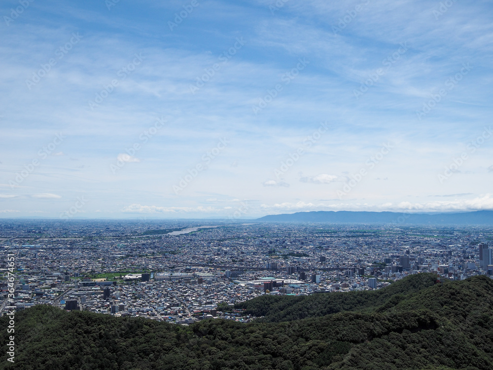 金華山から見た岐阜市の風景