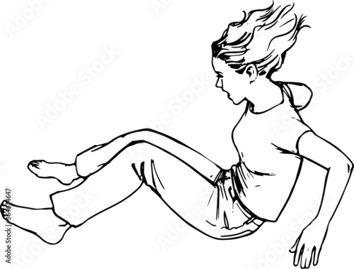 a young woman falling down