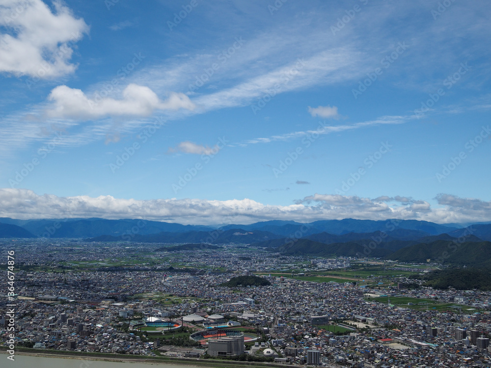  岐阜城から見た岐阜市の風景