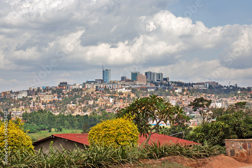 Kigali, Rwanda, skyline, seen when approaching Kigali from the north. photo