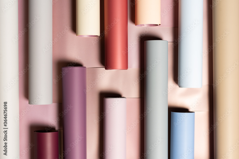 Rolls of colored wrapping paper Rolls of colored wrapping paper