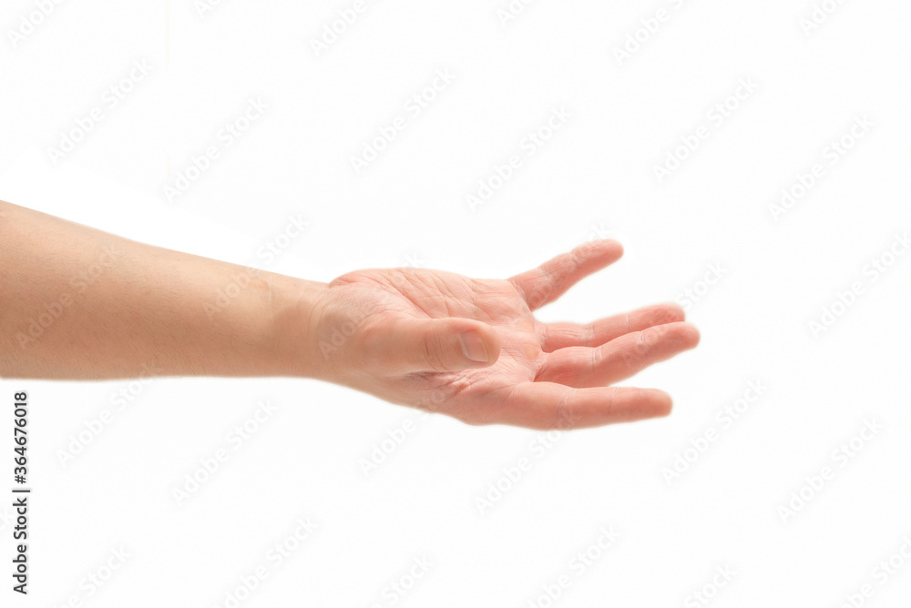 Male hand isolated on white. Male hand isolated on white.