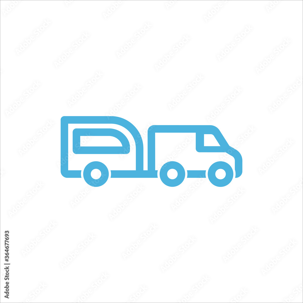 car with trailer icon flat vector logo design trendy