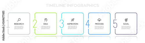Business Infographic template. Thin line design with icons and 5 options or steps.