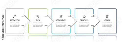 Business Infographic template. Thin line design with icons and 5 options or steps.