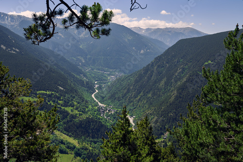 beautiful landscape near of Roc Del Quer viewpoint in the Andorran Pyrenees