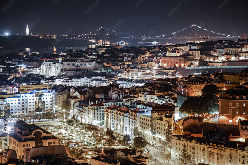 night view of Lisbon Portugal