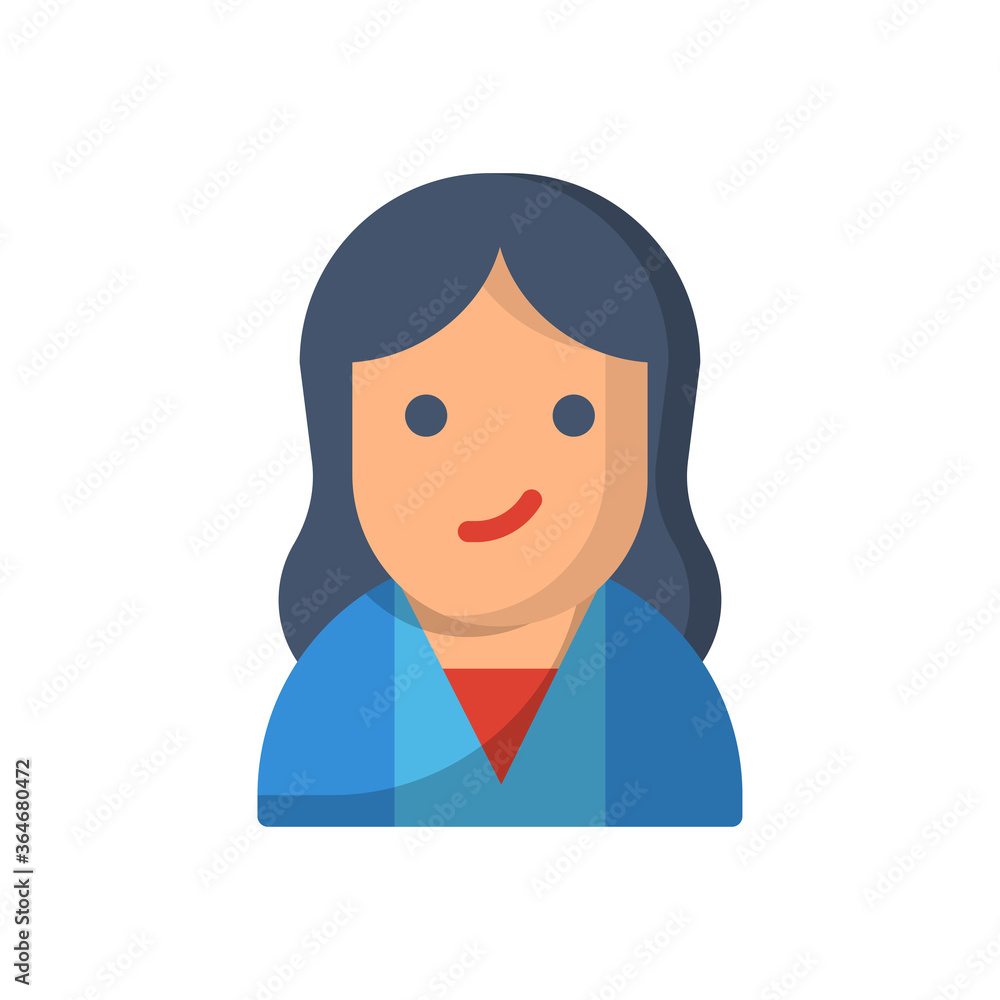 A Woman flat icon style design illustration A Woman flat icon style design illustration