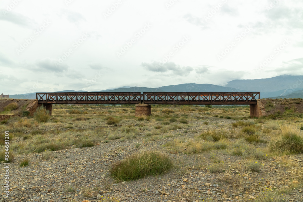 metal bridge of an old railway metal bridge of an old railway