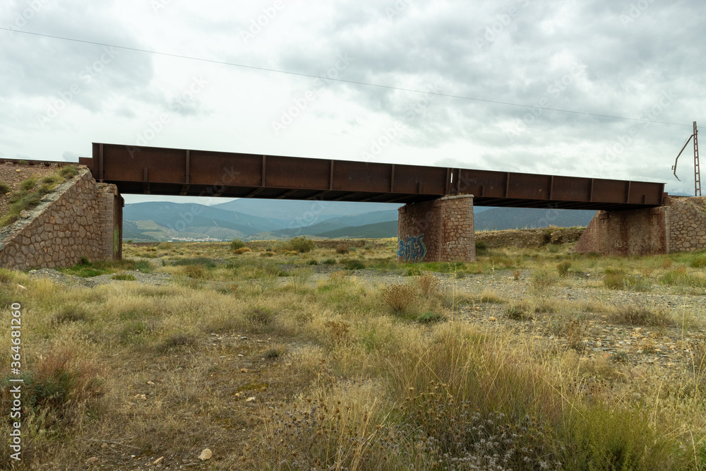 metal bridge of an old railway metal bridge of an old railway