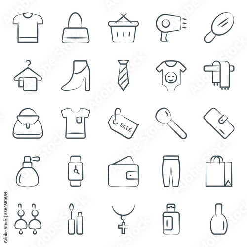 
Fashion and Clothing Line Icons Pack 
