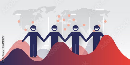 Join Forces Against the Economic Impact of the Coronavirus Pandemic on All Around the World - The Hard Work Ahead to Restore the Global Economy to the Normal State - Design Concept