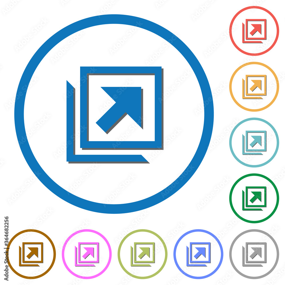 Open in new window icons with shadows and outlines Open in new window icons with shadows and outlines