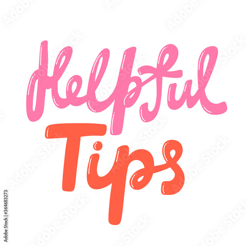 Helpful tips. Retro card for decorative design. Vector illustration banner, card, postcard. Modern hand drawn font Hand drawn vector illustration. quote calligraphy for decoration design
