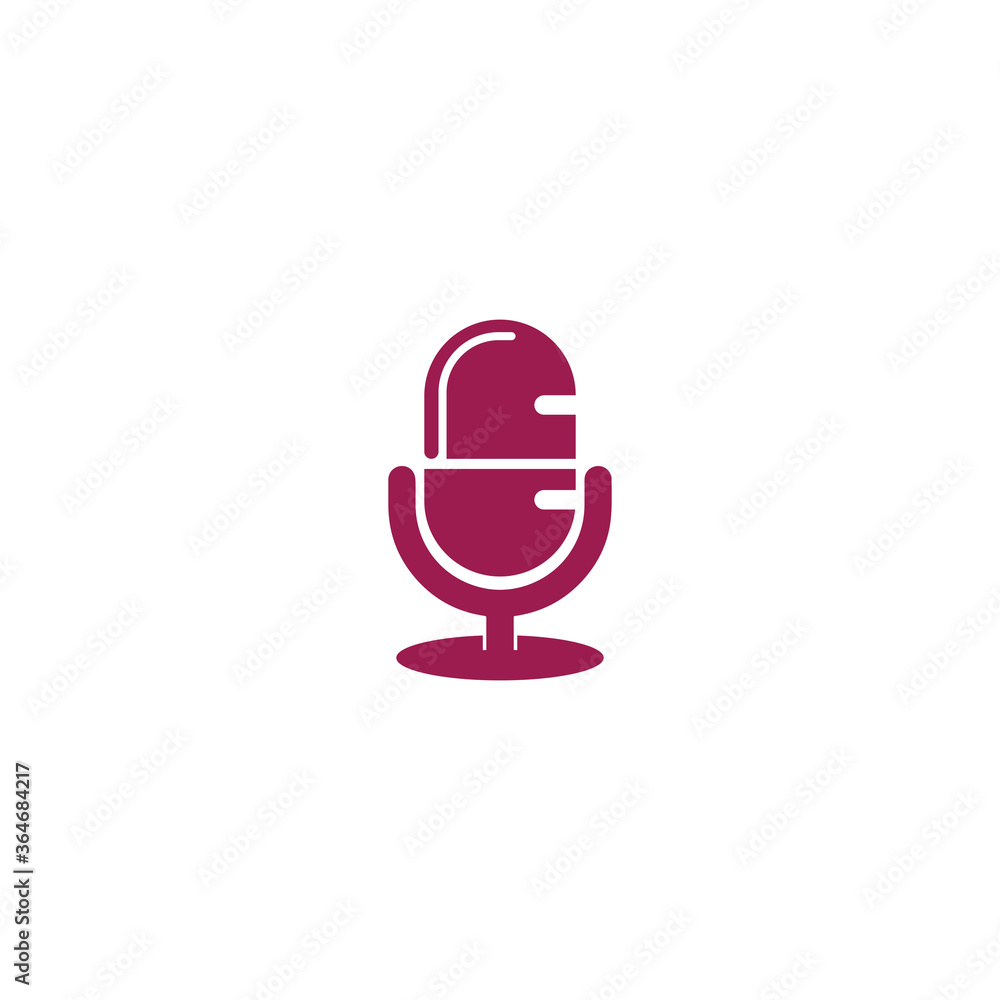 Microphone Classic stand icon logo design template for podcast streaming Microphone Classic stand icon logo design template for podcast streaming