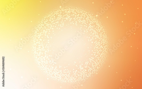 Light Orange vector background with astronomical stars. Shining illustration with sky stars on abstract template. Best design for your ad, poster, banner.