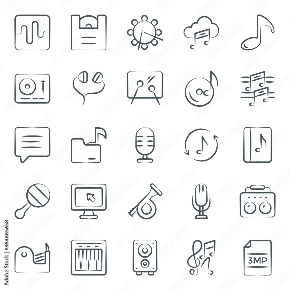 Musical Instruments Line Icons Pack
Musical Instruments Line Icons Pack