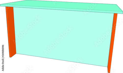 artwork of a work table office home use angle