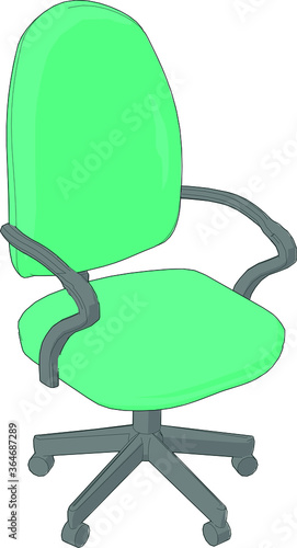 Illustration of a wonderful office chair perspective angle