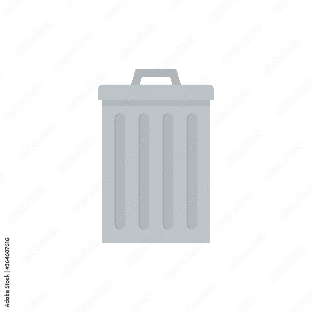 Trash can flat, basket icon, piece of cheese icon, vector illustration isolated on white background Trash can flat, basket icon, piece of cheese icon, vector illustration isolated on white background