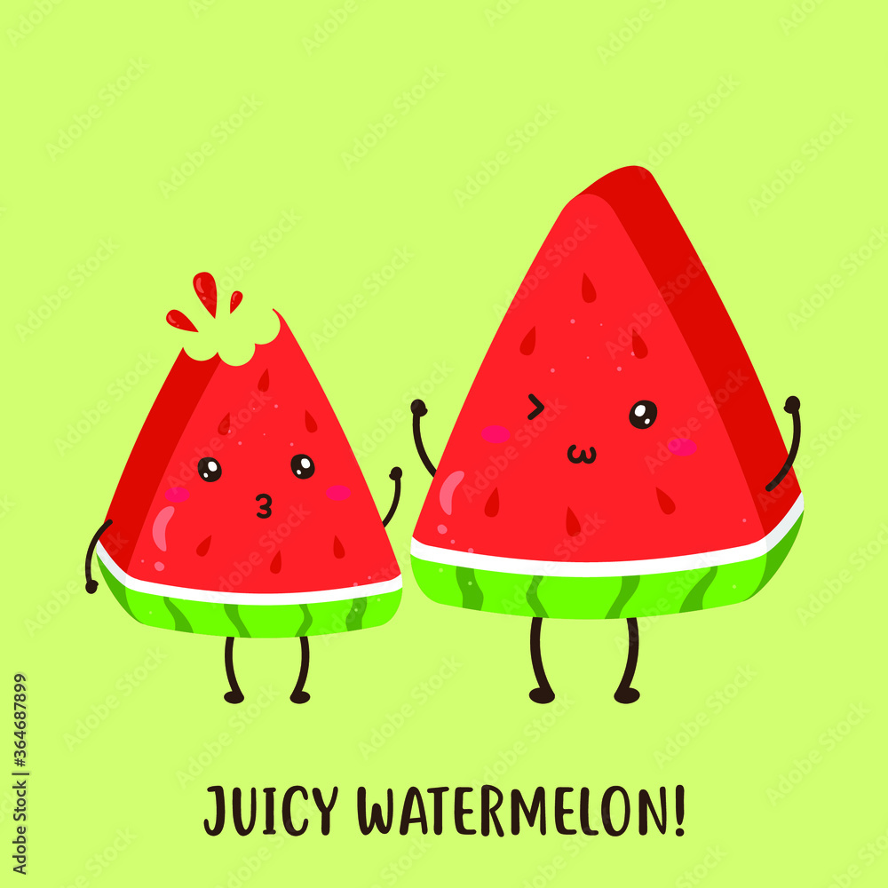 Cute happy fresh juicy watermelon vector design Cute happy fresh juicy watermelon vector design