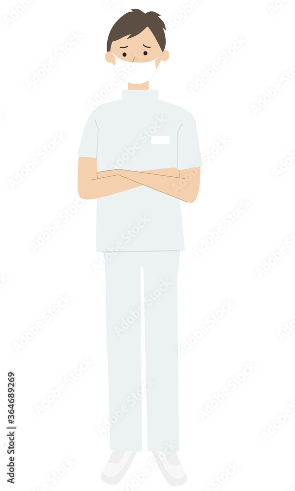 Illustration of a distressed doctor