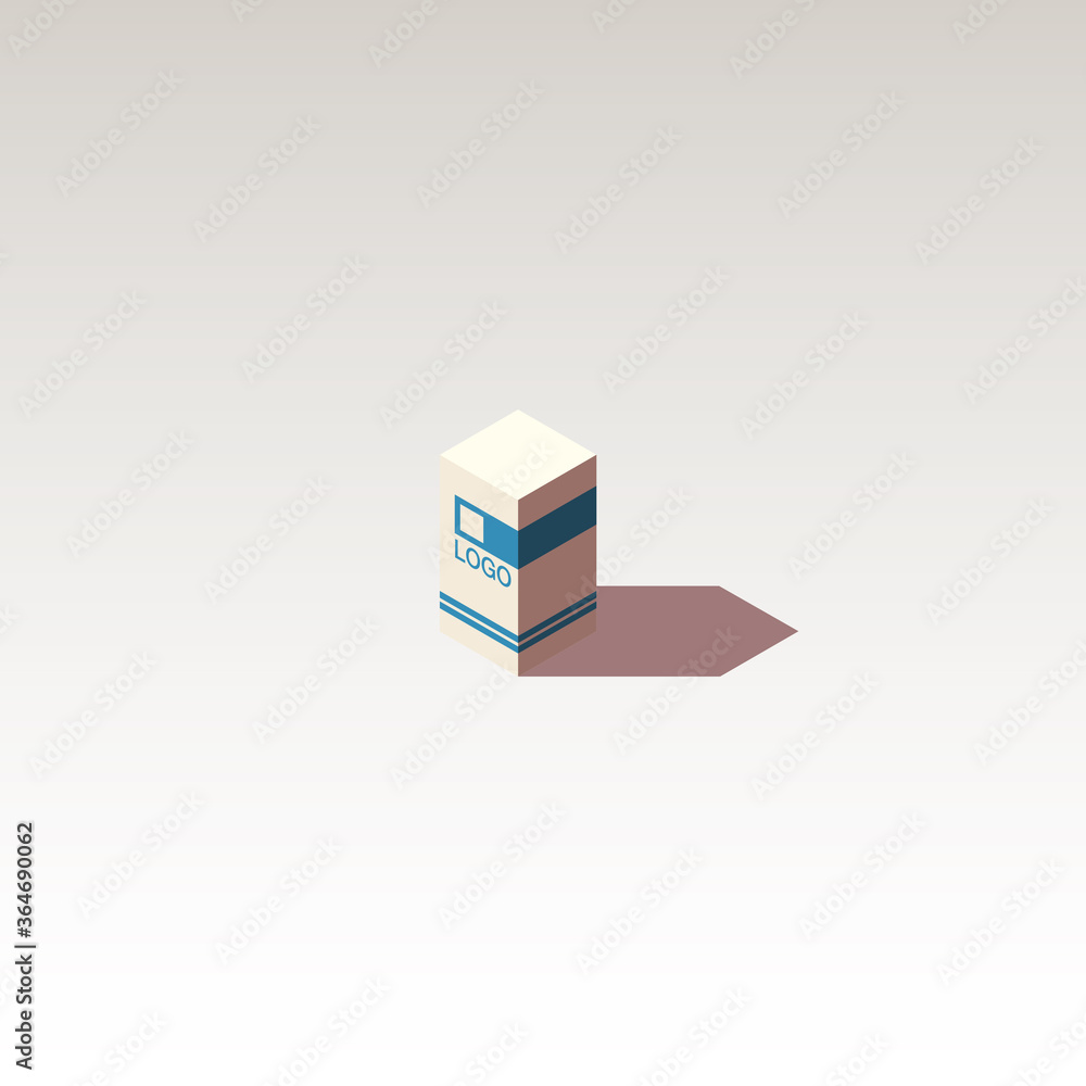 Fototapeta premium Cosmetic cream in box isometry Shopping Online isometric on Website or Mobile Application Concept Marketing and Digital marketing. view isometry box isolated on white table isometric