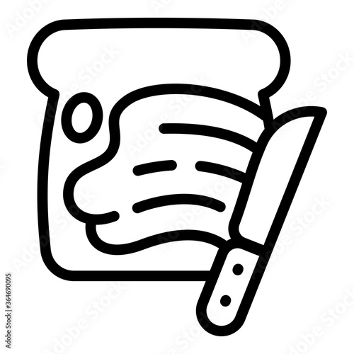 Knife peanut butter icon. Outline knife peanut butter vector icon for web design isolated on white background