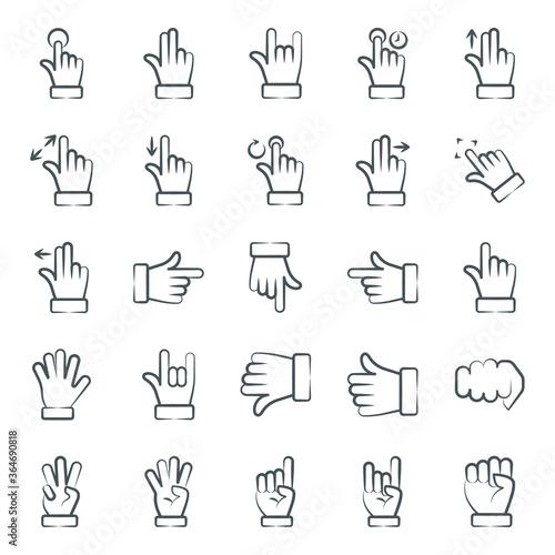 
Touch Gestures Icons in Modern Linear Style Pack 
