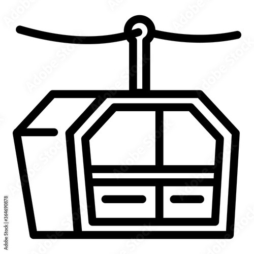 Cable cabin icon. Outline cable cabin vector icon for web design isolated on white background
