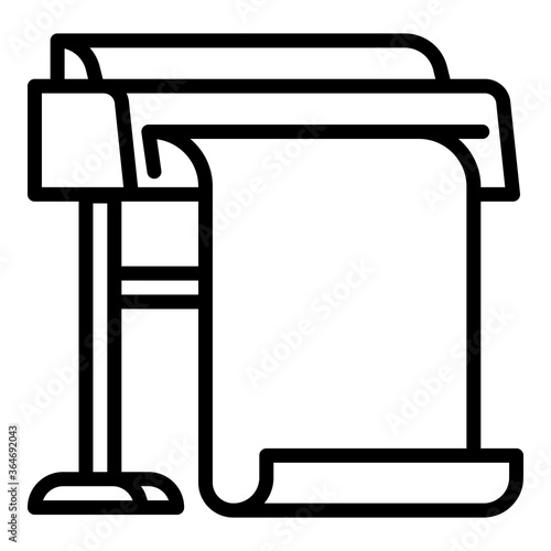 Commercial plotter icon. Outline commercial plotter vector icon for web design isolated on white background