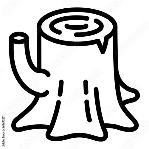 Stump icon. Outline stump vector icon for web design isolated on white background