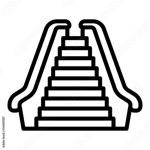 Front view escalator icon. Outline front view escalator vector icon for web design isolated on white background