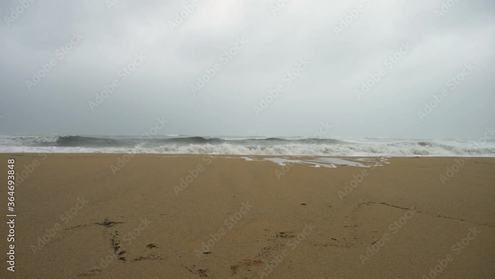 Mediterranean Sea raging on a beach of Barcelona caused by a wind Storm, Gloria Hurricane. Mediterranean Sea raging on a beach of Barcelona caused by a wind Storm, Gloria Hurricane.