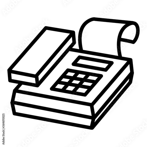 Fax icon. Outline fax vector icon for web design isolated on white background