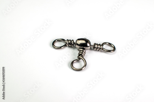 triple fishing swivel isolated on a white background