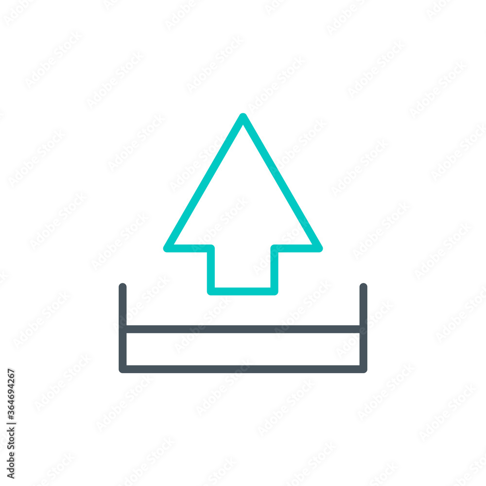 upload system arrow outline flat icon. Single high quality outline logo symbol for web design or mobile app. Thin line sign design logo. Black and blue icon pictogram isolated on white background upload system arrow outline flat icon. Single high quality outline logo symbol for web design or mobile app. Thin line sign design logo. Black and blue icon pictogram isolated on white background