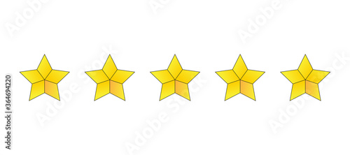Five stars icon vector set isolated on white background. Trendy 5 star icons in flat style. Modern sign for hotel quality and ranking, label, sticker, rating travel symbol and app. Vector illustration