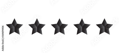 Five stars icon vector set isolated on white background. Trendy 5 star icons in flat style. Modern sign for hotel quality and ranking, label, sticker, rating travel symbol and app. Vector illustration