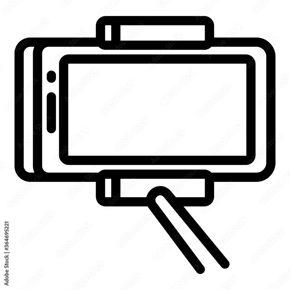 Smartphone selfie icon. Outline smartphone selfie vector icon for web design isolated on white background Smartphone selfie icon. Outline smartphone selfie vector icon for web design isolated on white background