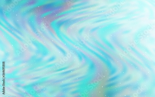 Light Blue, Green vector texture with milky way stars. Shining illustration with sky stars on abstract template. Best design for your ad, poster, banner.