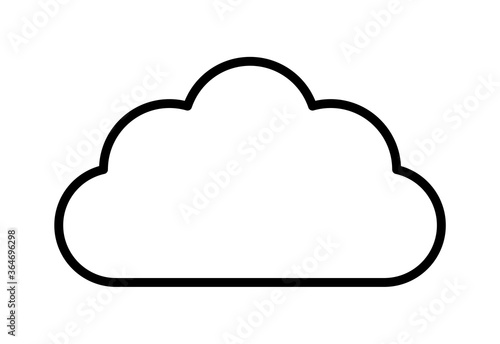 Outline cloud isolated on white background. Black thin line cloud for web site, logo design and icon template. Creative modern concept. Cloud vector illustration