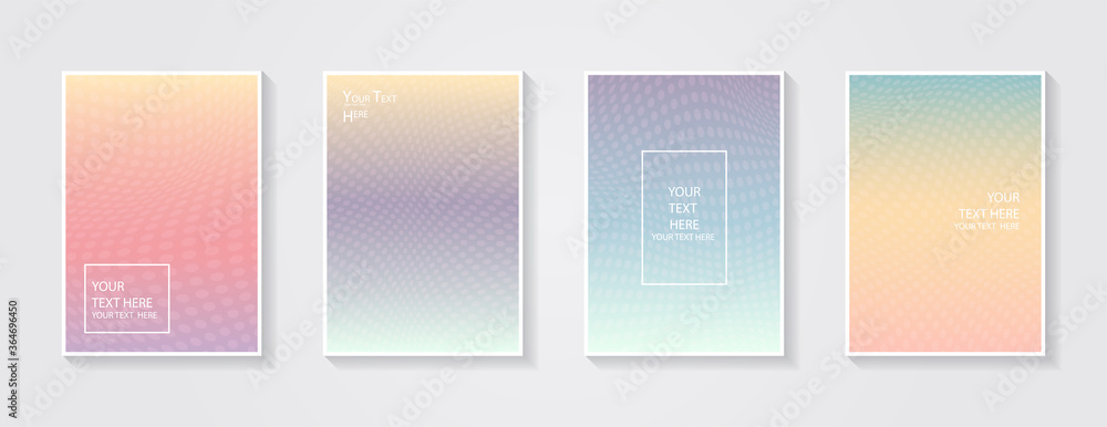 Minimal modern cover design. Dynamic colorful gradients. Future geometric patterns. Blue, pink, yellow, green, orange, purple placard poster template.