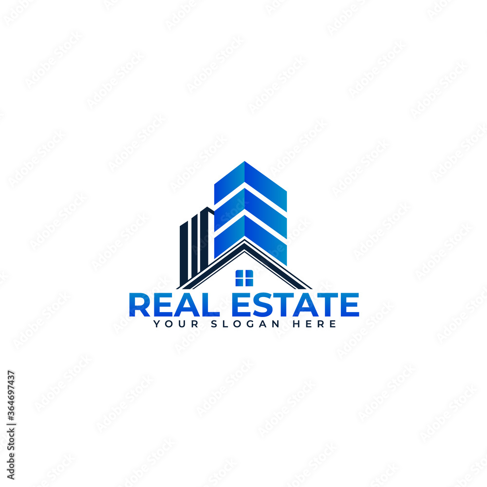 Real estate Logo template. House, rental, business apartment, branding, corporate identity logo.
