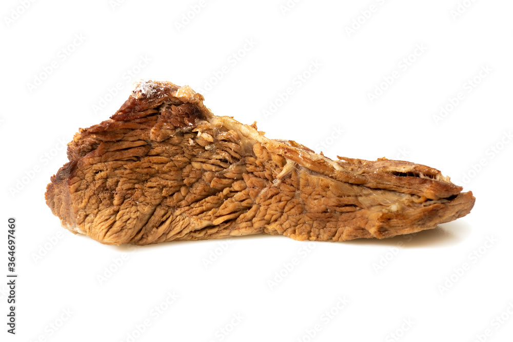 a piece of cooked beef prepared for use in dishes a piece of cooked beef prepared for use in dishes